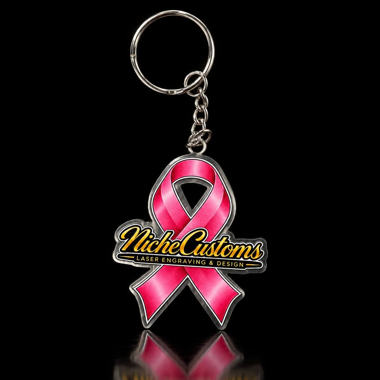 Breast Cancer Awareness Ribbon Keychain