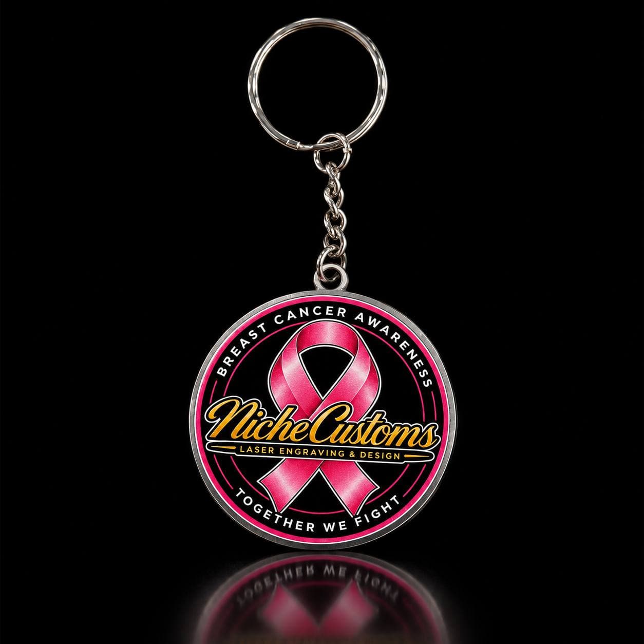 Together We Fight Round Keychain