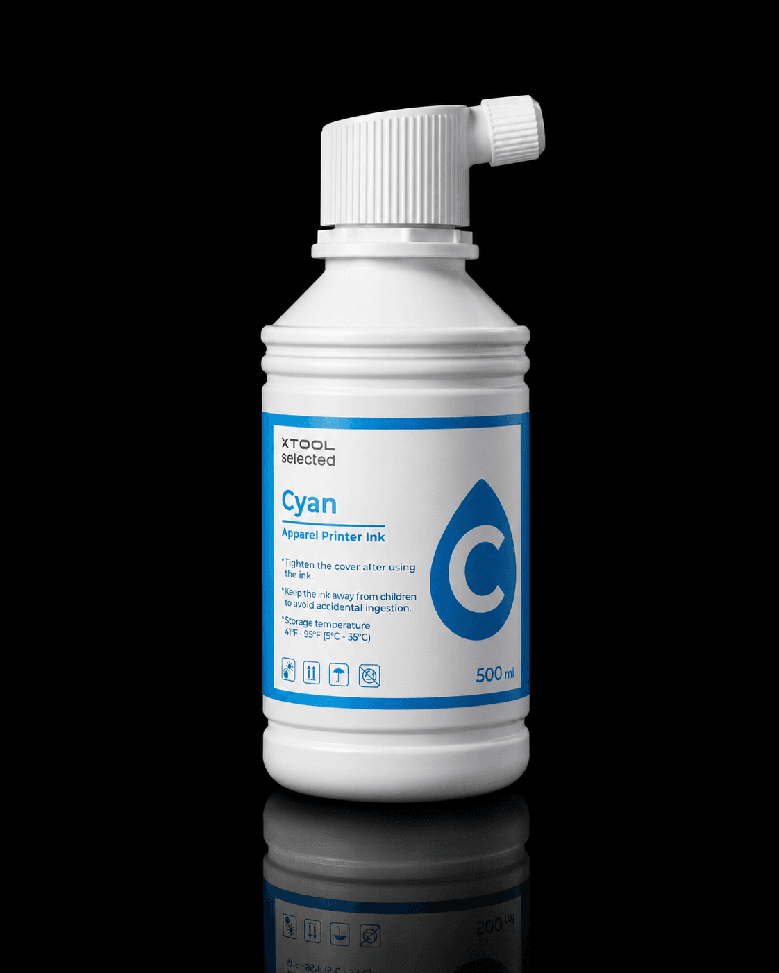 500ml Apparel Printer Ink - Cyan