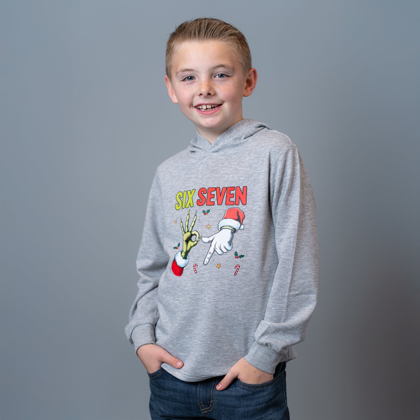 Grinch Six Seven Christmas Hoodie