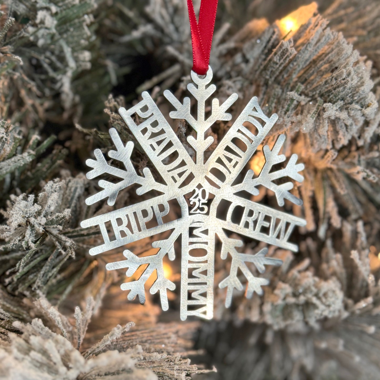 Personalized Family Snowflake Ornament